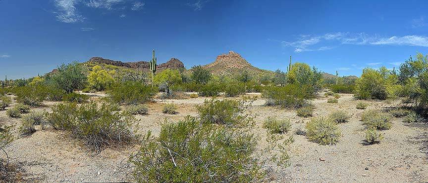 Rock Peak and the Malpais Hills Panorama, San Tan Mountain Regional Park, April 9, 2015